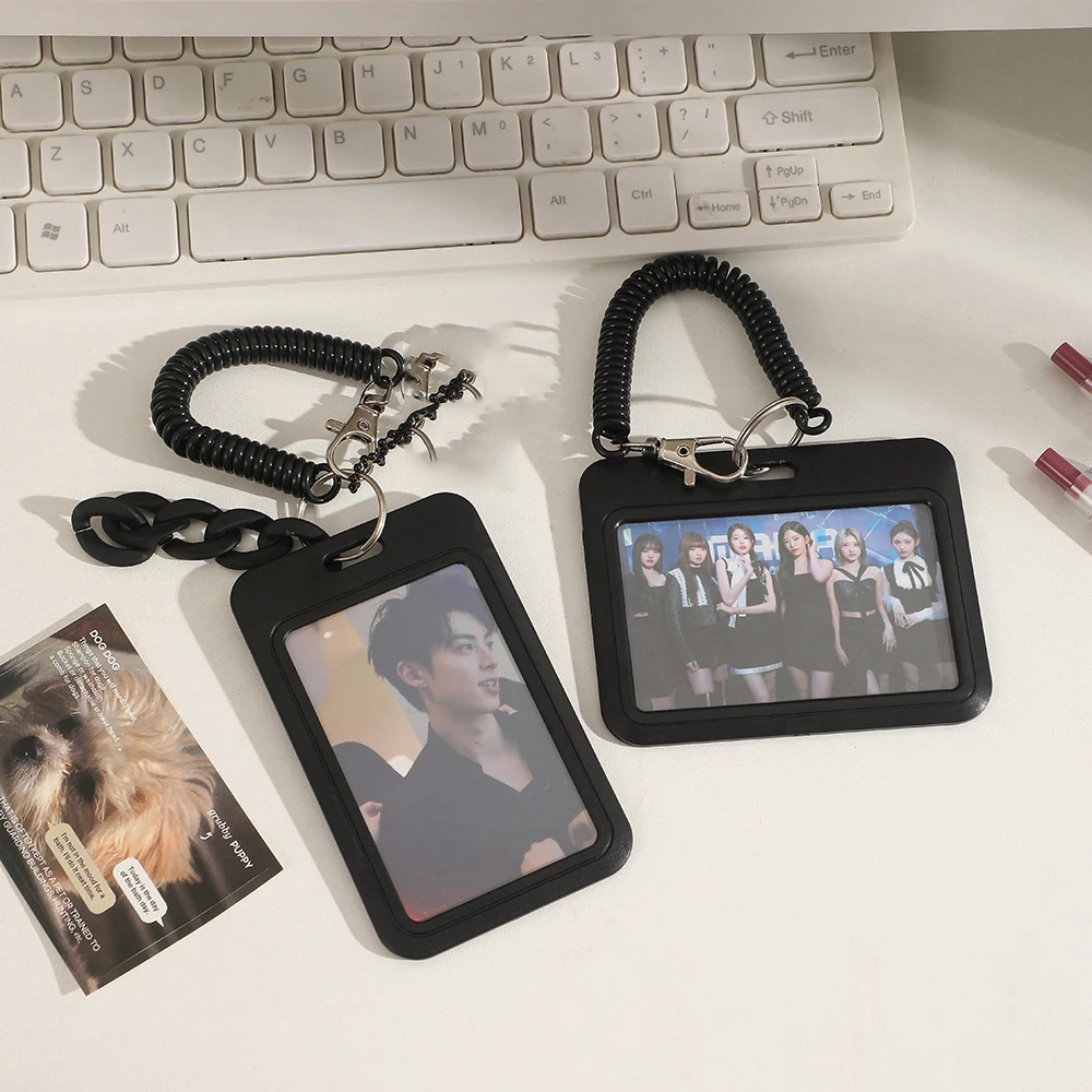 Kpop Card Holder Photo Frame Cards Case Keychain Pendant Ins Idol Photo Card Sleeves Kpop Packaging Supplies