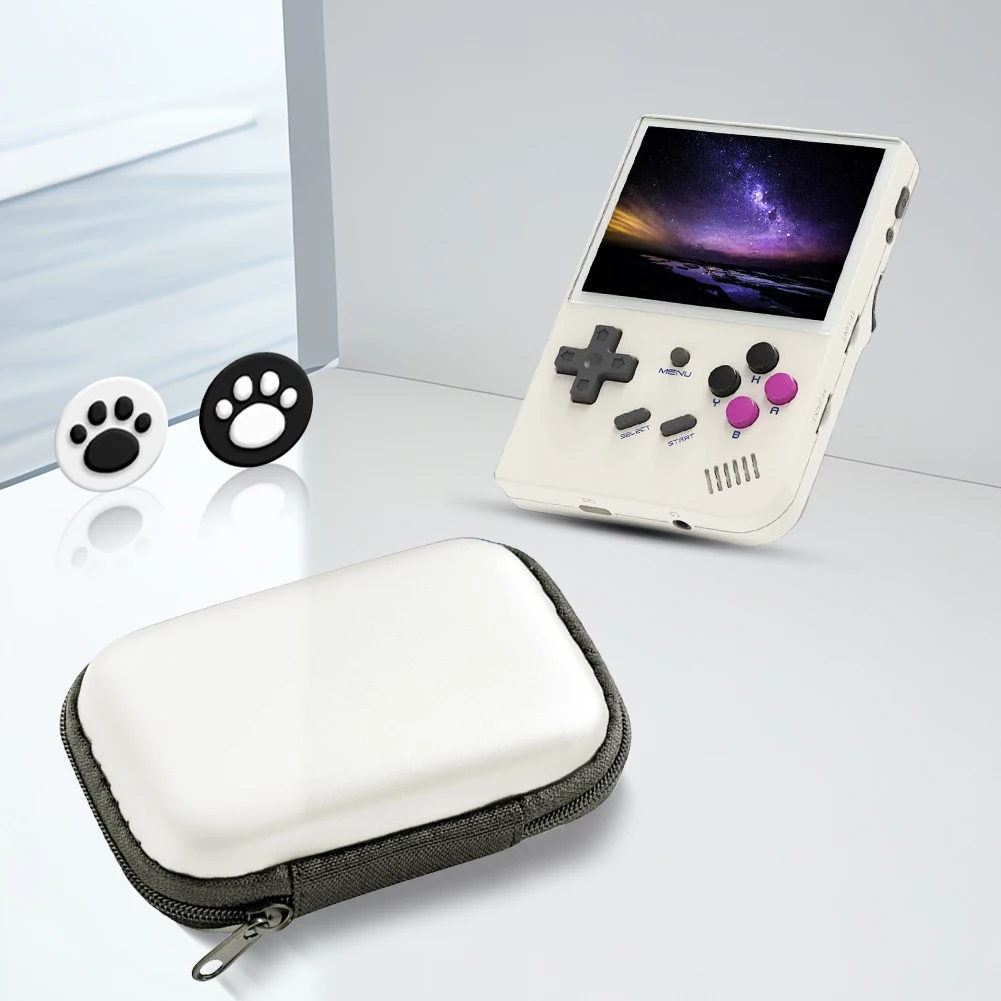 Eva R36s Storage Case with 2 Joystick Caps Retro Gaming Console Carrying Bags for RG35XX R35S Miyoo Mini Plus Games Accessories