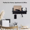 Wood Key Holder Wall Mount Entryway Key and Mail Holder with 7 Sturdy Hooks for Sunglasses Dog Leash Decorative Wall Shelf 2