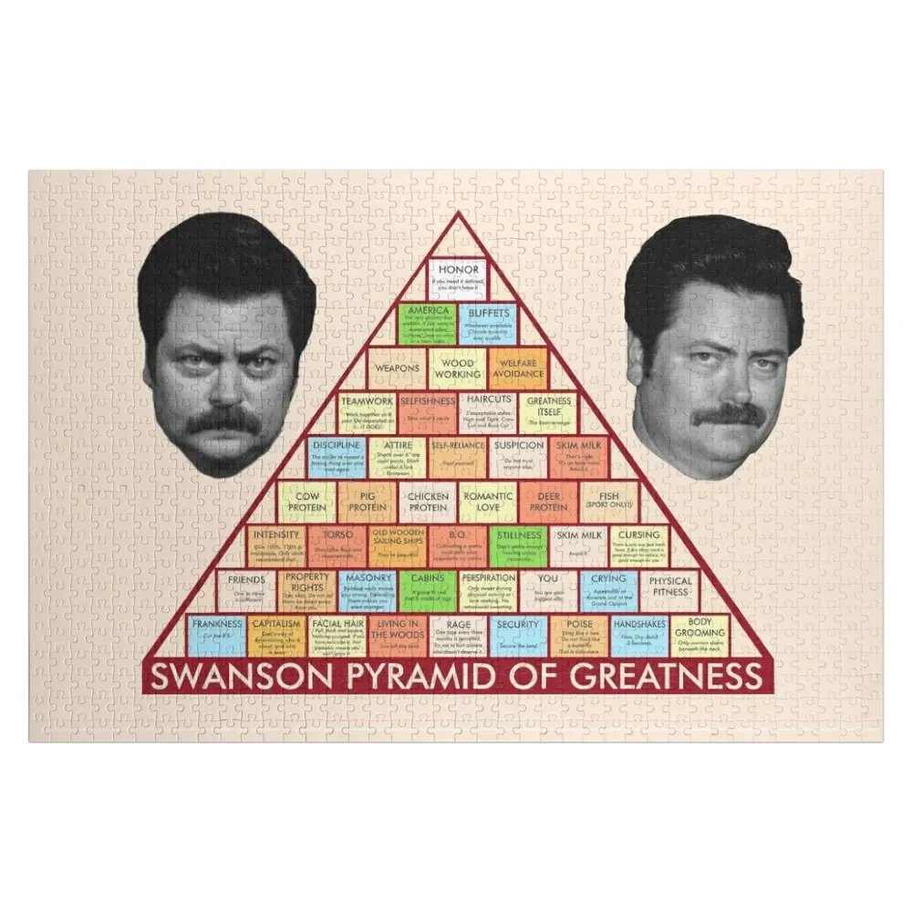 

Ron Swanson Pyramid of Greatness Jigsaw Puzzle Personalized Gift Married Wooden Decor Paintings Animal Custom Child Gift Puzzle