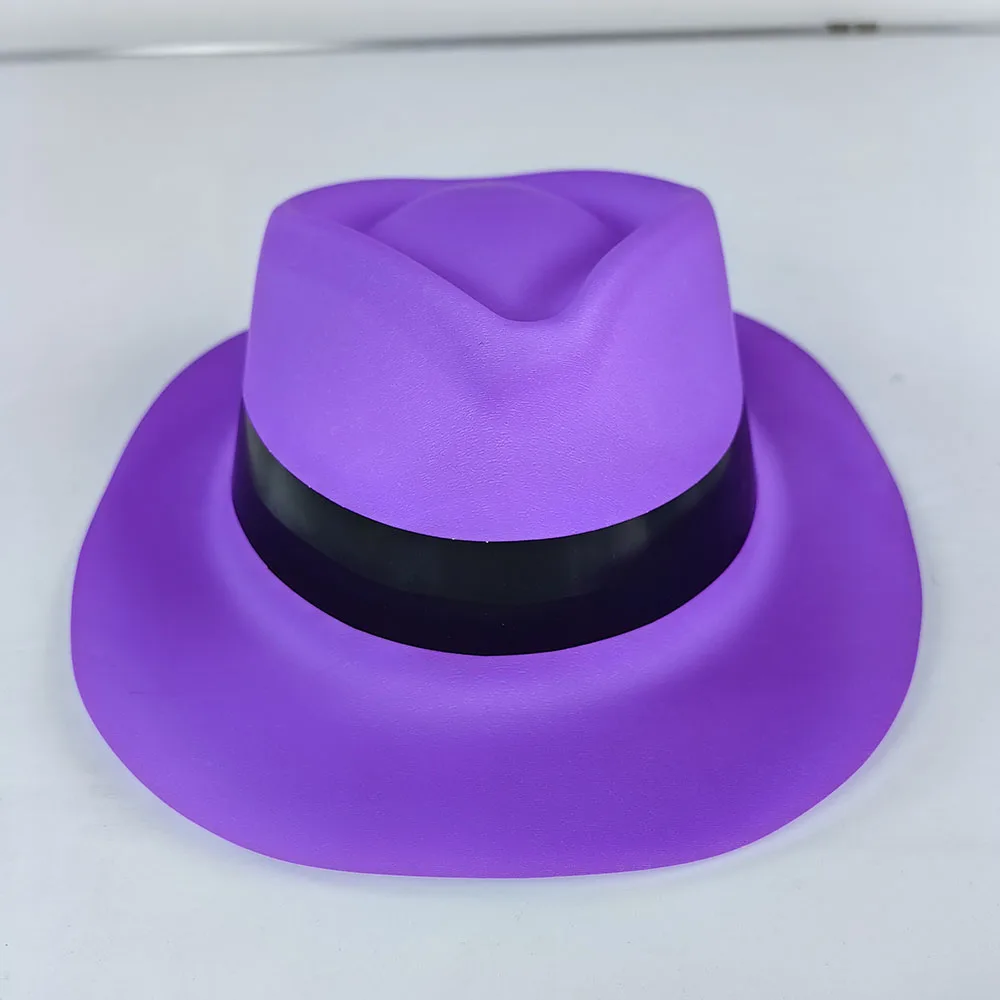 4/8/12/16/20pcs Party Neon Hats Color Plastic Formal Hats Gangster Fedora Hats Glow in The UV Light Party Decorations Supplies