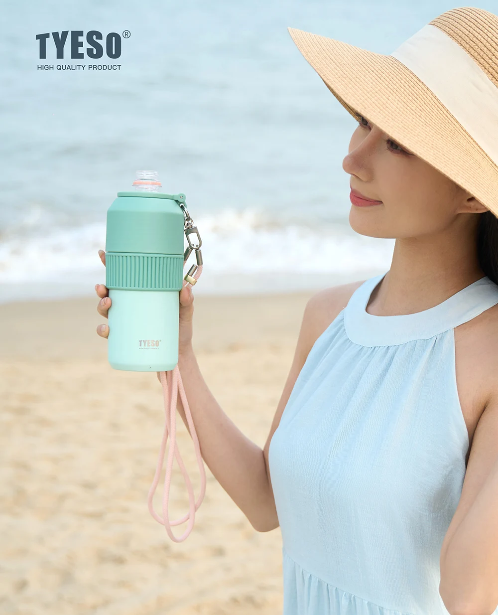 Description Picture 5 of itemTYESO Vacuum Insulated Pet Bottle Cooler For wine bottles Coffee Stainless steel Summer Outdoor Portable Give Liner Cup Cover