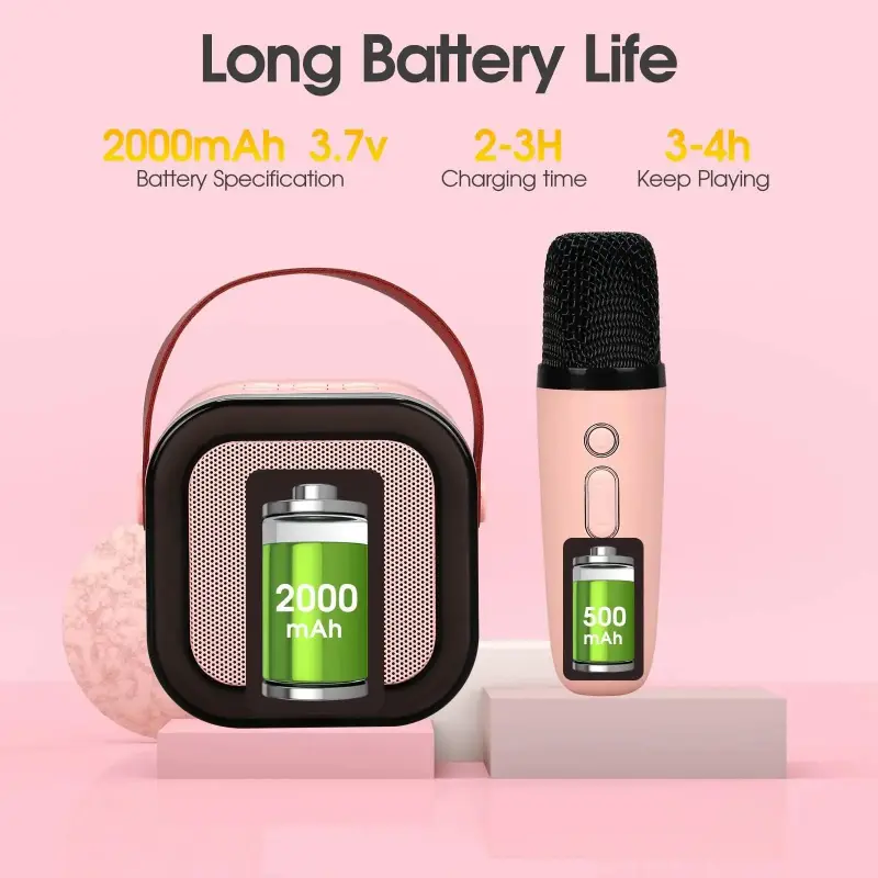 K12 Wireless Bluetooth Speaker with 2 Microphone RGB Portable Music Player Karaoke Machine for  Family Singing Children's Gifts - Image 6