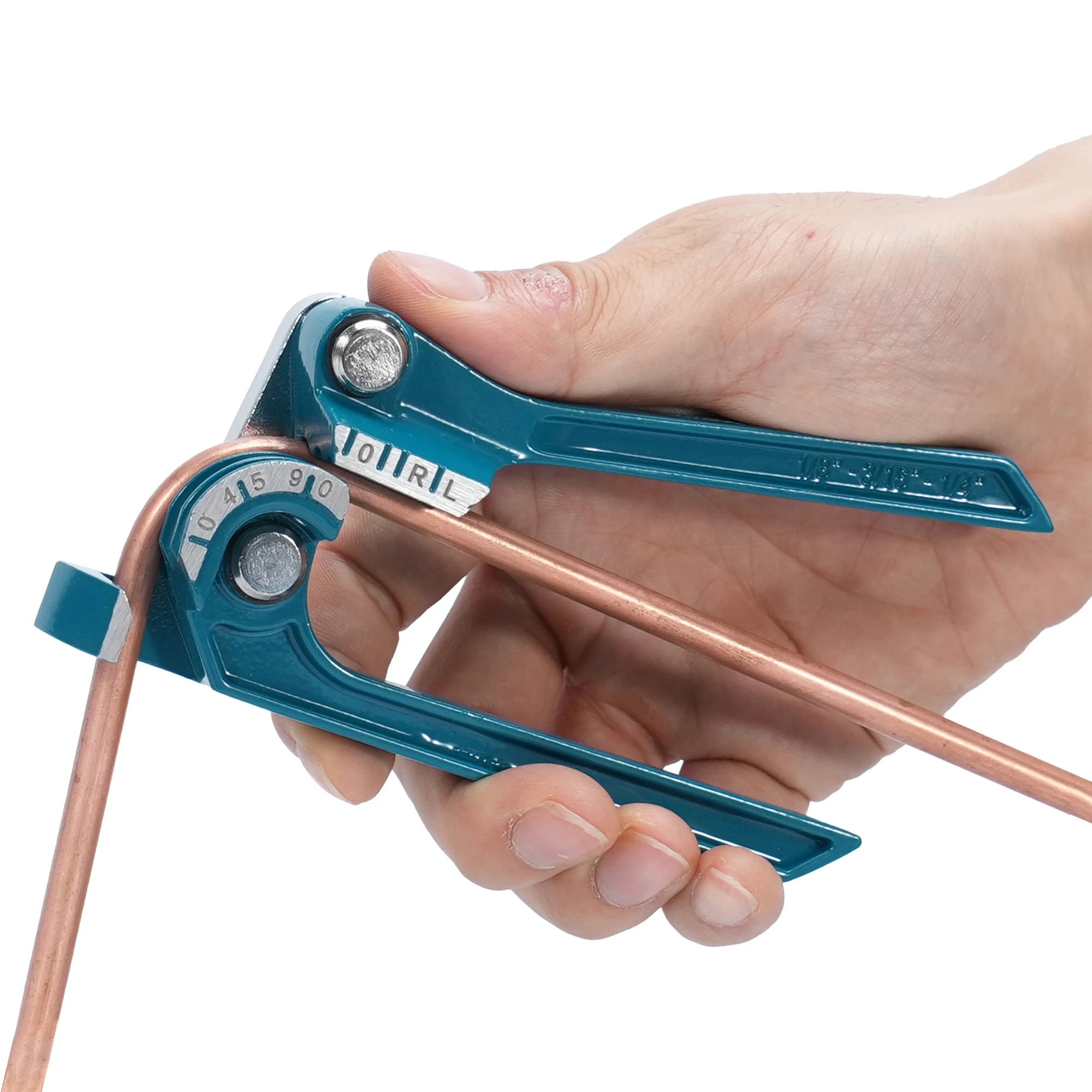 LIBRATON Copper Tube Bender, Tubing Bender 90°, Fuel Brake Pipe Bender Hand Tool 1/4" 3/16" 1/8", 3 In 1 Pipe Tubing Bender
