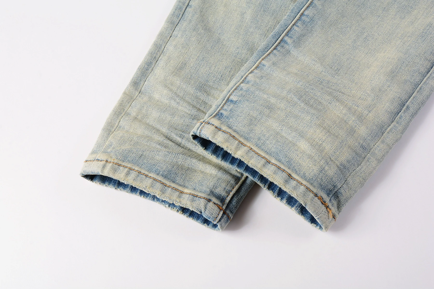 Top quality Purples jeans Men brands with High street blue print letters trousers Fashion Repair Low Rise Skinny Denim pants 6