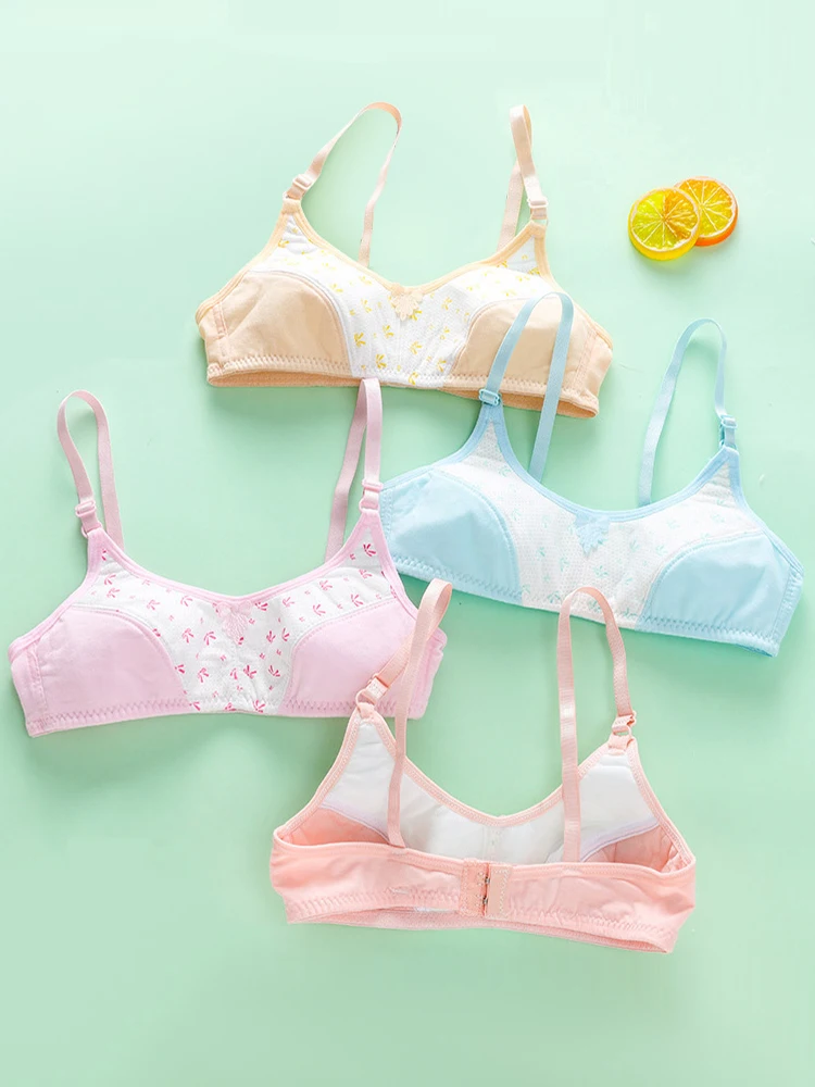 Cute Solid Color Adjustable Bra Cotton Kids Teen Girl Vest For 8-18 Years Adolescente Underwear Training Top girls underwear kids underwear kids underwear sets