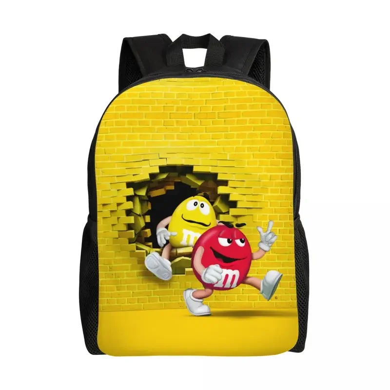 

Custom The Power Of Brand Voice Backpacks Men Women Water Resistant College School M&M's Cartoon Chocolate Bag Print Bookbags