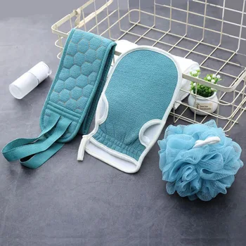 3pcs/set Body Cleaning Washcloth Soft Brush Towel Bath Gloves