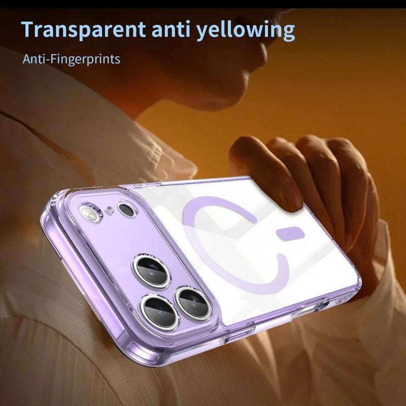 Magnetic Shockproof Transparent Hard Cover with Magsafe Wireless Charging Compatibility