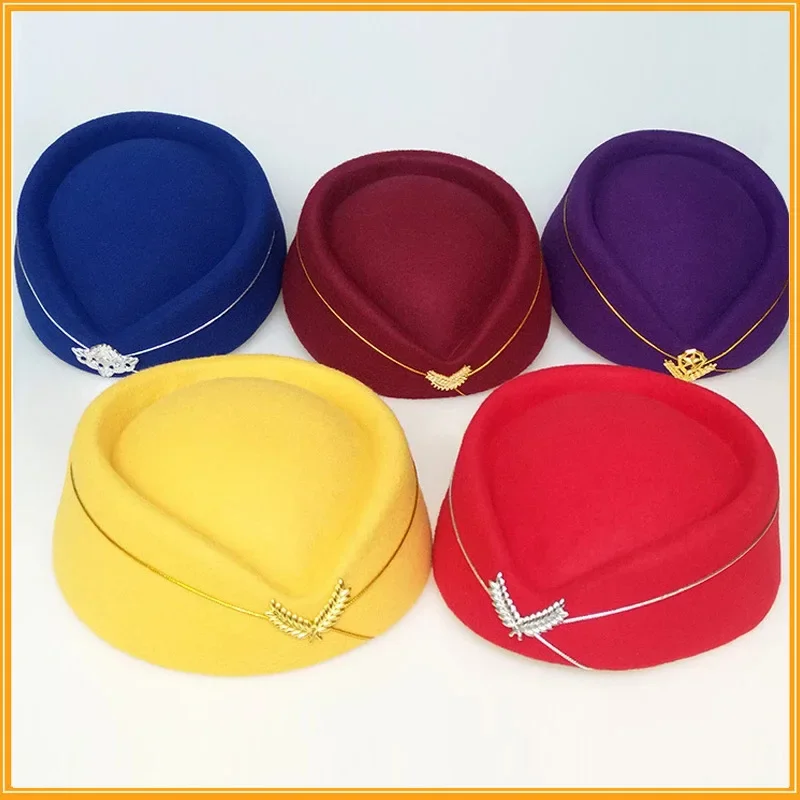 

Stewardess Hat Female Beret Hat Performance costumes Cosplay Props Dress Up Happy Birthday Party Decor Women Favor