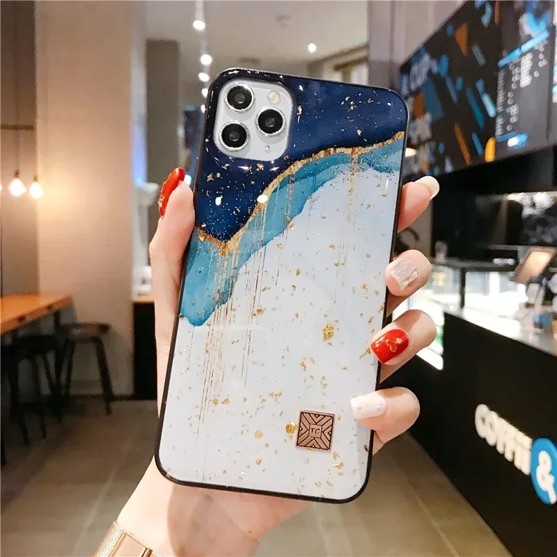 Luxury Gold Foil Silicone Phone Case iphone case phone case phone protector cover For iPhone 16 15 14 13 12 11 Pro Max