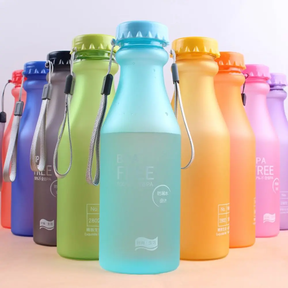

Leak-proof Candy Color Plastic Matte Camping Accessories Transparent Soda Bottle Water Bottle Party Cup Sports Bottle