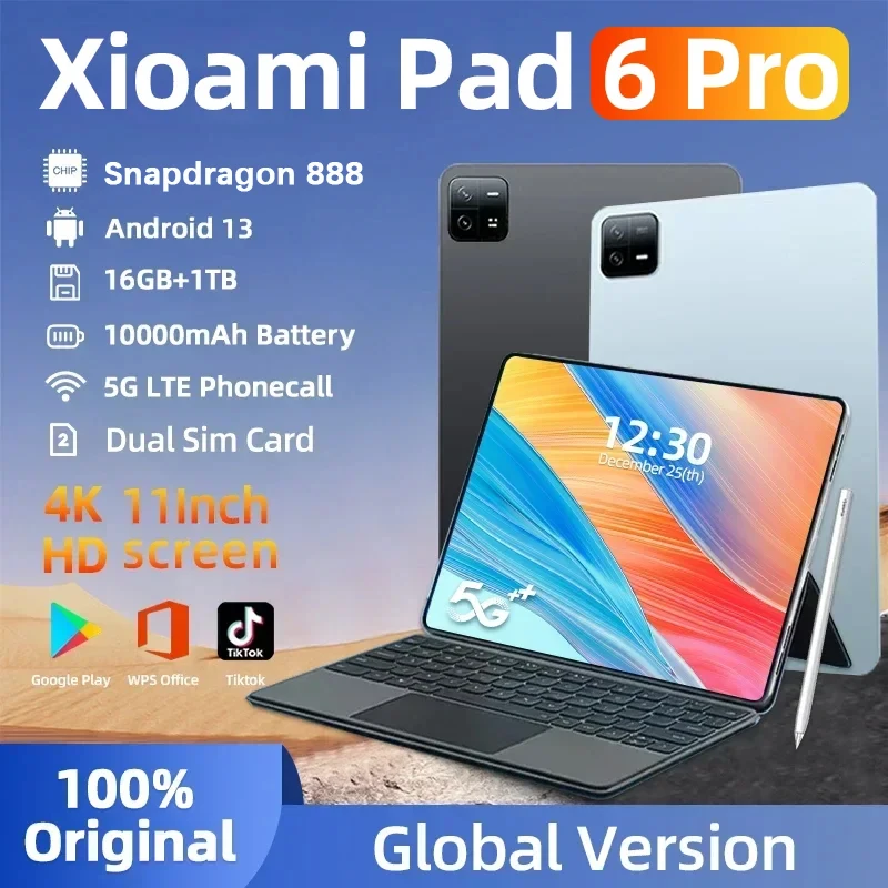 

Планшет New Pad 6 Pro, 11 дюймов, 16 ГБ, 1 ТБ, 888 мАч