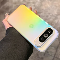 Luxury Gradient Matte Laser Shockproof Armor Rainbow Phone Case for Pixel 9Pro (Colorful)