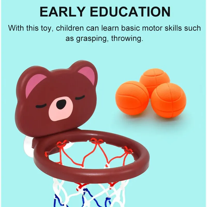 A Suit Of Children's Toy Mini Cute Little Bear Basketball Bathroom Bath Toys Shoot At The Basket Games In The Pool — view 6