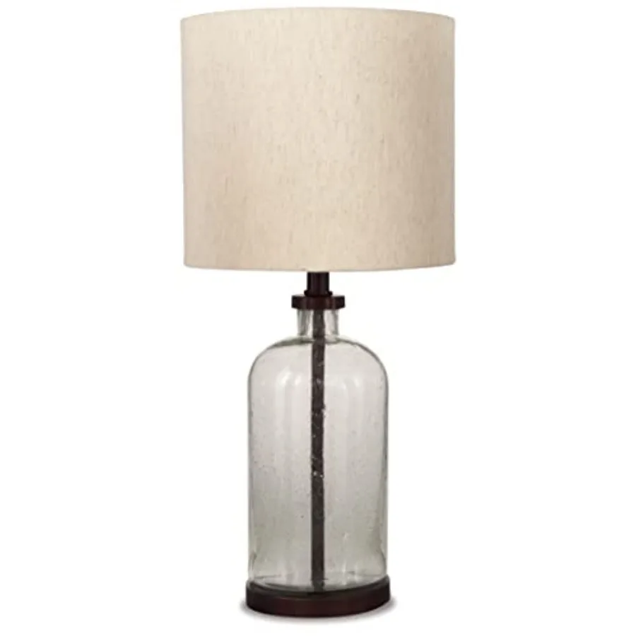 Bandile Modern Farmhouse 22.5" Seeded Glass Table Lamp Bronze