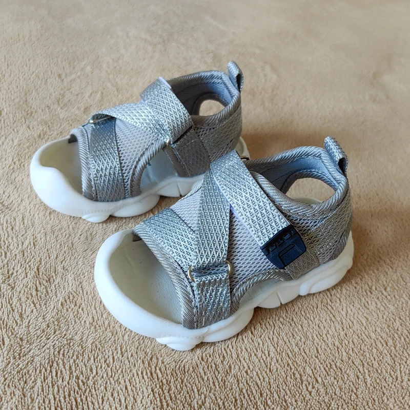 Claladoudou 12-16CM Kids Sandals Mesh Breathable Baby Girls Hollow Pure Sandals Closed Toe Infant Party Soft Flats Walkers