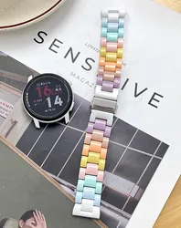 Colorful Resin Watch Strap, 22mm/20mm - Elegant Bracelet Wristband for COROS PACE 2 (Rainbow 2)