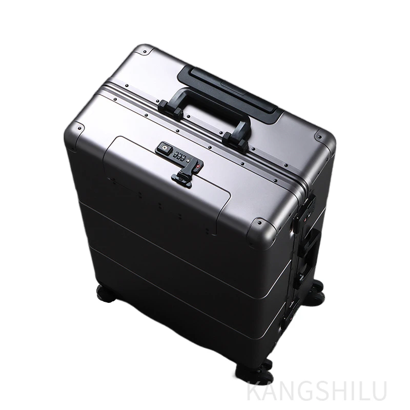 Aluminum Magnesium Alloy Luggage Trolley Case 20''24''28''-Inch Travel suitcase with wheels Boarding Password Suitcase Fashion