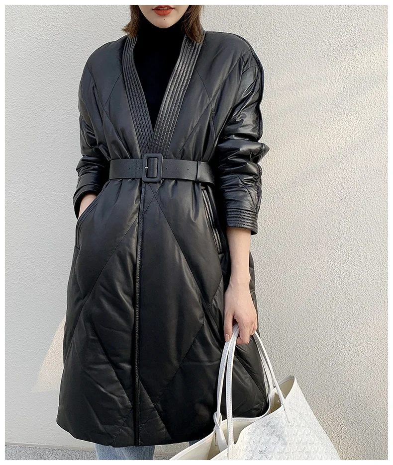 

2023 New 100% Genuine Leather Jacket Women Goose Down Jacket Sheepskin Coat Female Autumn Winter Woman Parkas Mujer Ch