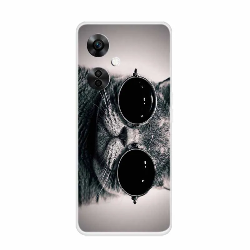 Clear Wolf Design Soft TPU Silicone Phone Cover - Transparent Etui for OnePlus Nord CE 3 Lite