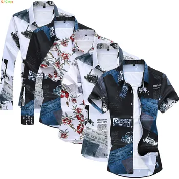 Summer Men's Short Sleeve Printed Shirt 1