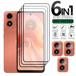 6 - Pack Full Coverage Screen and Lens Protector Film for Moto G15 Power (3 Glass and 3 Lens)
