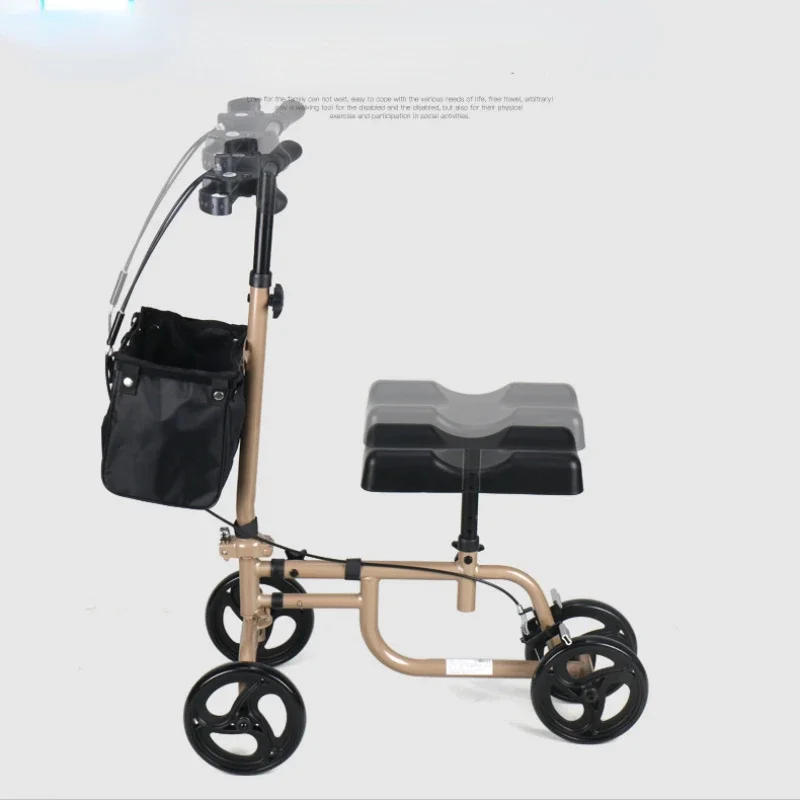 Leg Injury Rehabilitation Knee Scooter, Wheeled Walker for Disabled and Elderly, Assisted Mobility Crutches, Comfortable Support 4