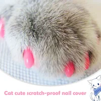 Silicone Soft Cat Fingernail Cover Cat Paw Claw Pet Nail Protector Cat Fingernail Cover With Free Glue Pet Supplies 6