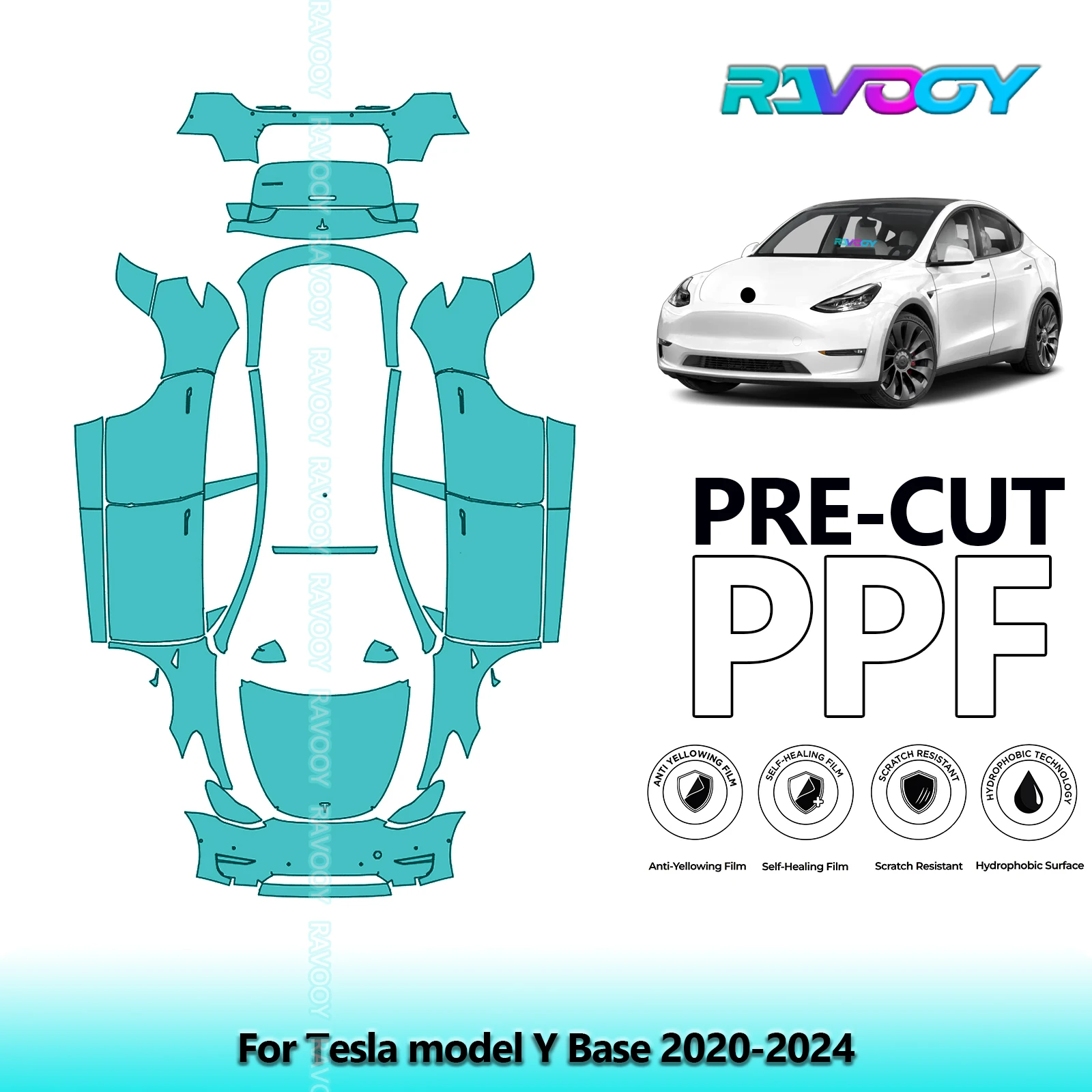 Kit Film De Protection Peinture Tesla Model X (2020-2024) - Prédécoupé, TPU Auto-cicatrisant