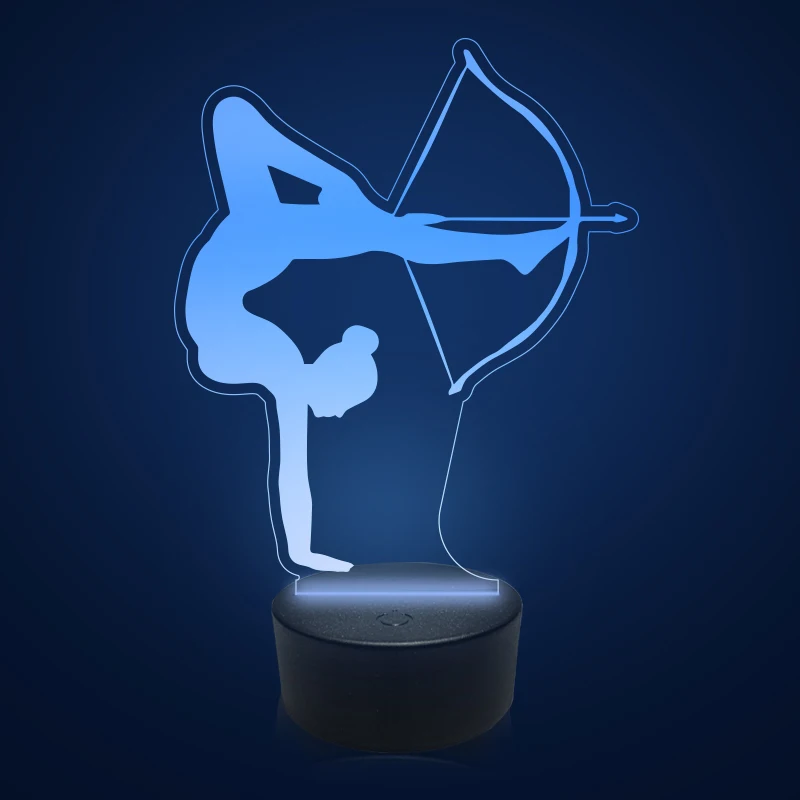 

1pc -YOGA Design LED Night Light, Arcylic Table Lamp For Girls Gift