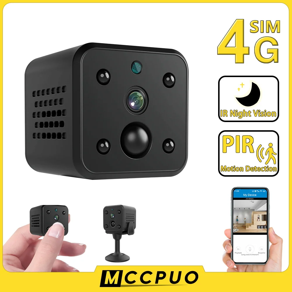 

Mccpuo 5MP 4G Mini Camera PIR Motion Detection Built in Battery Home Security Surveillance Camera IR Night Vision Baby Monitor