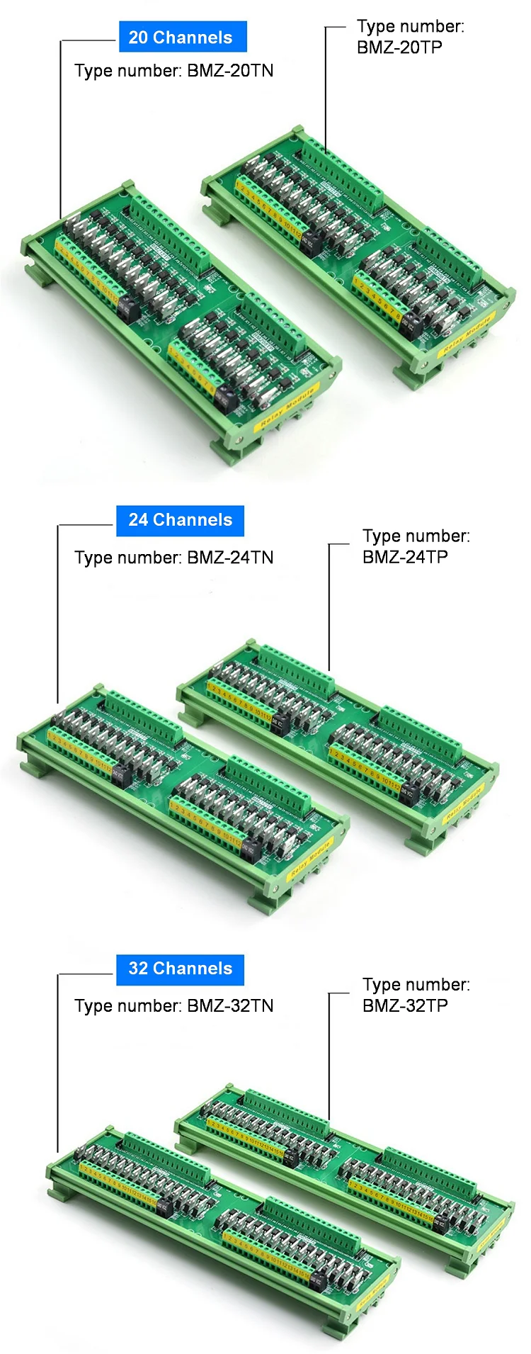 4-32 Channels IO Card PLC Signal Amplifier Board PNP NPN