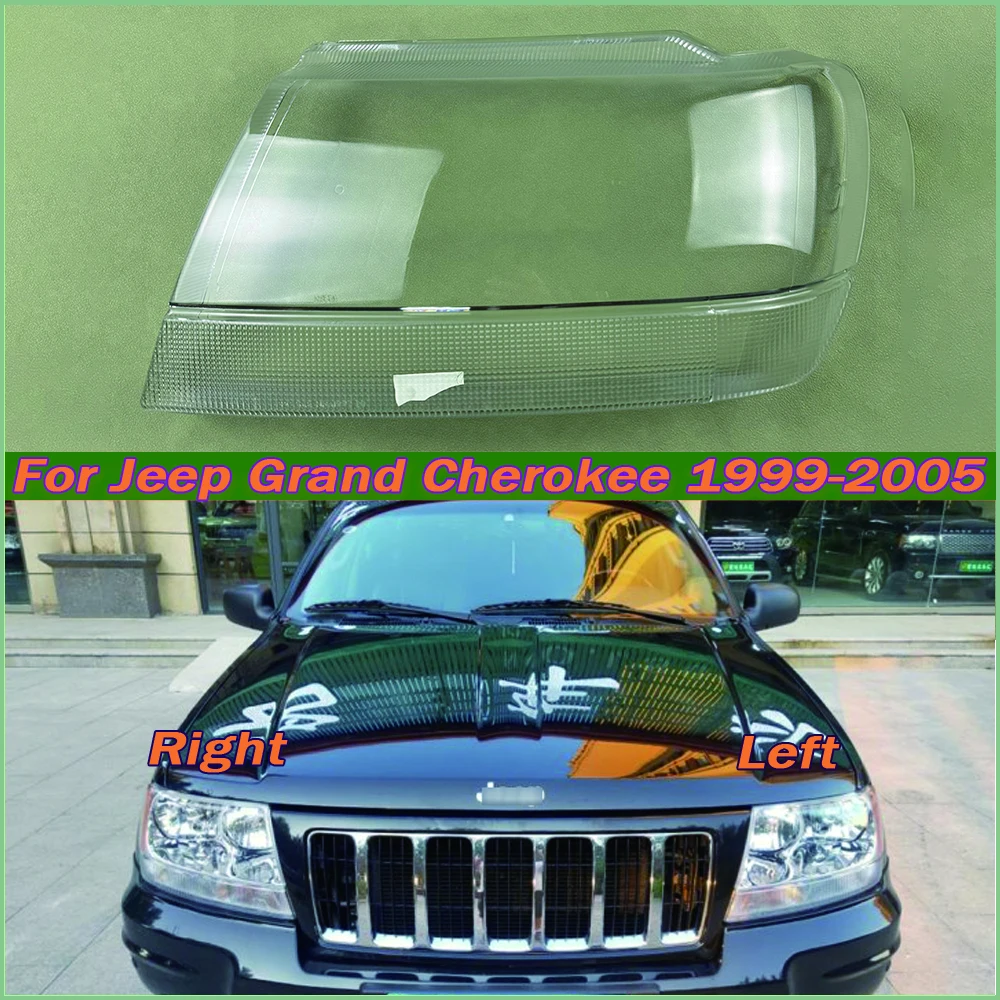 

For Jeep Grand Cherokee 1999-2005 Headlight Lens Cover Transparent Lampshade Headlamp Shell Plexiglass Auto Replacement Parts