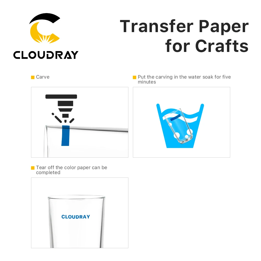 Cloudray 공예용 전사지, 레이저 조각 및 마킹 기계용 DIY 아트 디자인, 컬러 마킹, 5 개, 10 개