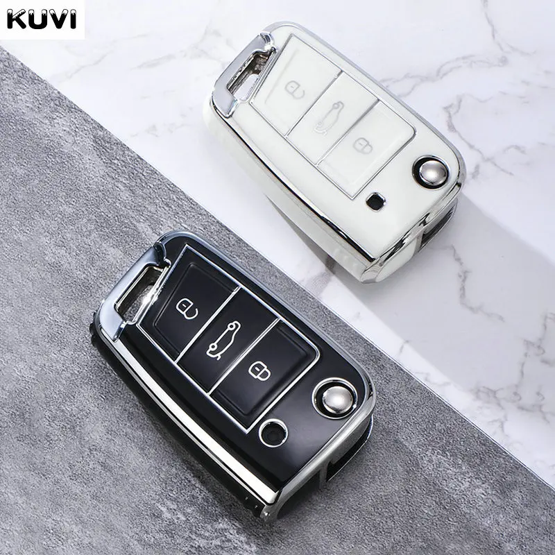 HOT TPU Car Flip Key Case Cover Fob For VW Volkswagen Golf 7 MK7 Tiguan MK2 For SEAT Ateca Leon FR 2 Ibiza For Skoda Octavia A7 HOT TPU Car Flip Key Case Cover Fob For VW Volkswagen Golf 7 MK7 Tiguan MK2 For SEAT Ateca Leon FR 2 Ibiza For Skoda Octavia A7