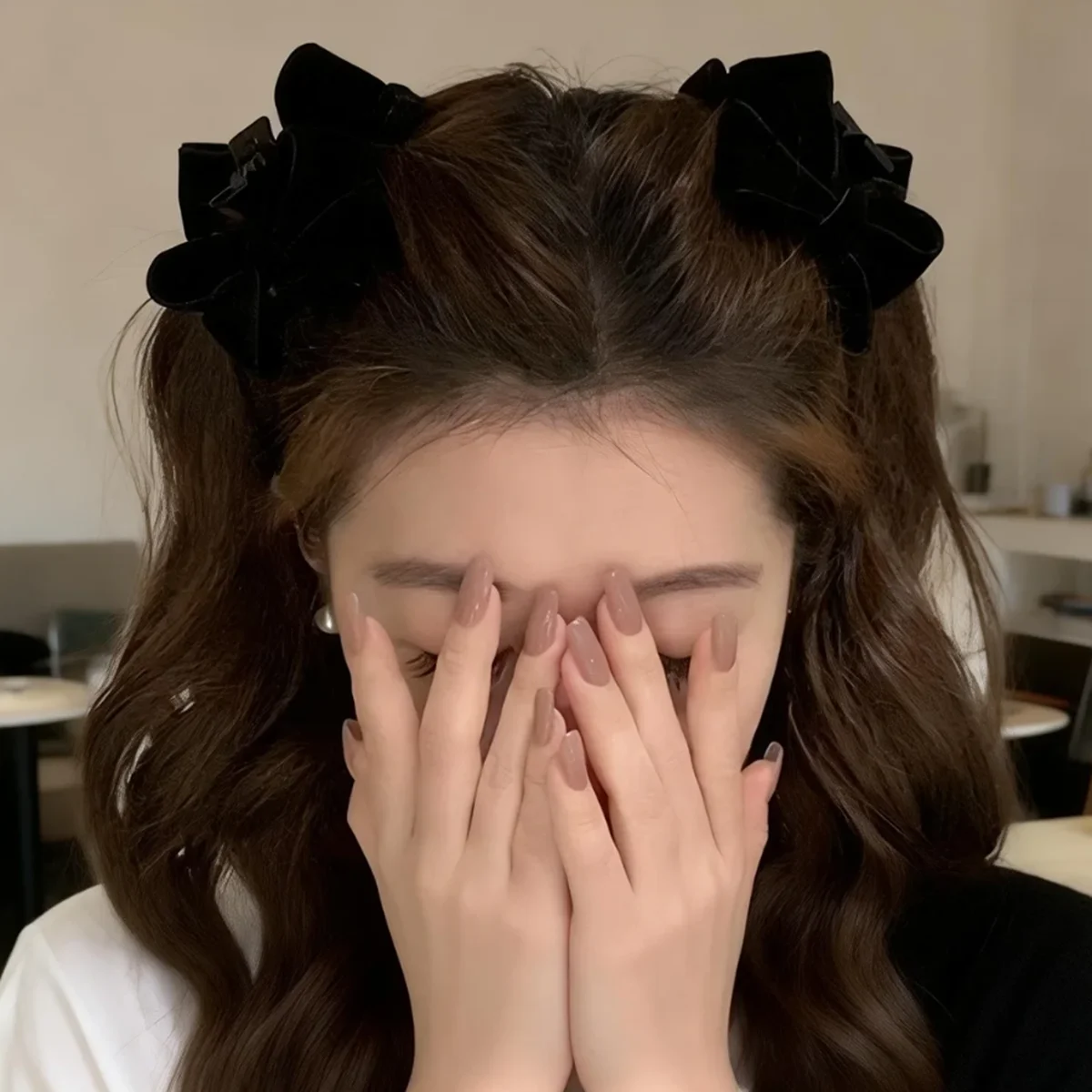 2 Stück Schwarze Satin-Schleifen-Haarspangen für Frauen, Niedliche Mini-Schleifen-Haarklammern, Y2K Haaraccessoires für Zöpfe und Tägliche Frisuren S – Detail 6