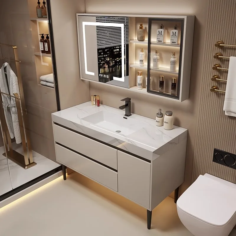 Floor Vintage Bathroom Vanities Partition Light Toilet Mirrors Bathroom Vanities Storage Shower Gabinete Para Banheiro Furniture