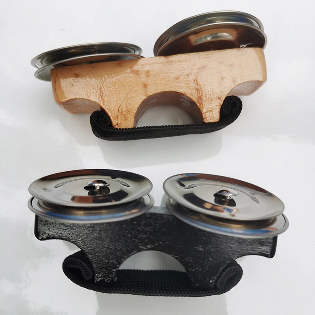 Description Picture 5 of item1pc Finger Jingles Tambourine Nickel-plated Steel Jingles Handheld Percussion For Cajon Hand Drum Percussion Accessories