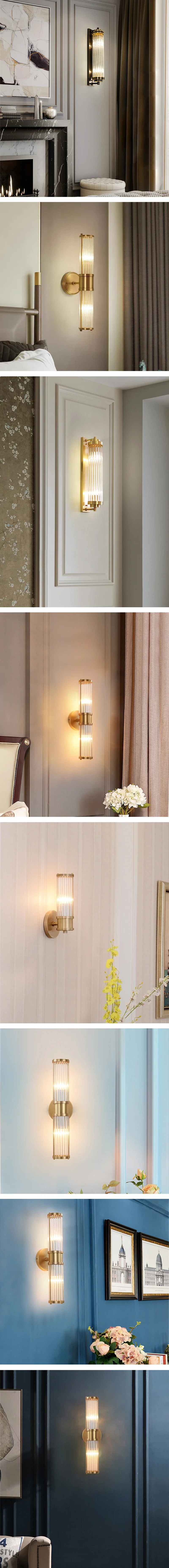 Nordic Wand Licht Luxus Kristall Led Moderne Gold Wand Lampe Ecke Schlafzimmer Wand Leuchte Leuchte Wohnkultur Halterung Glanz Leuchten – Detail 5