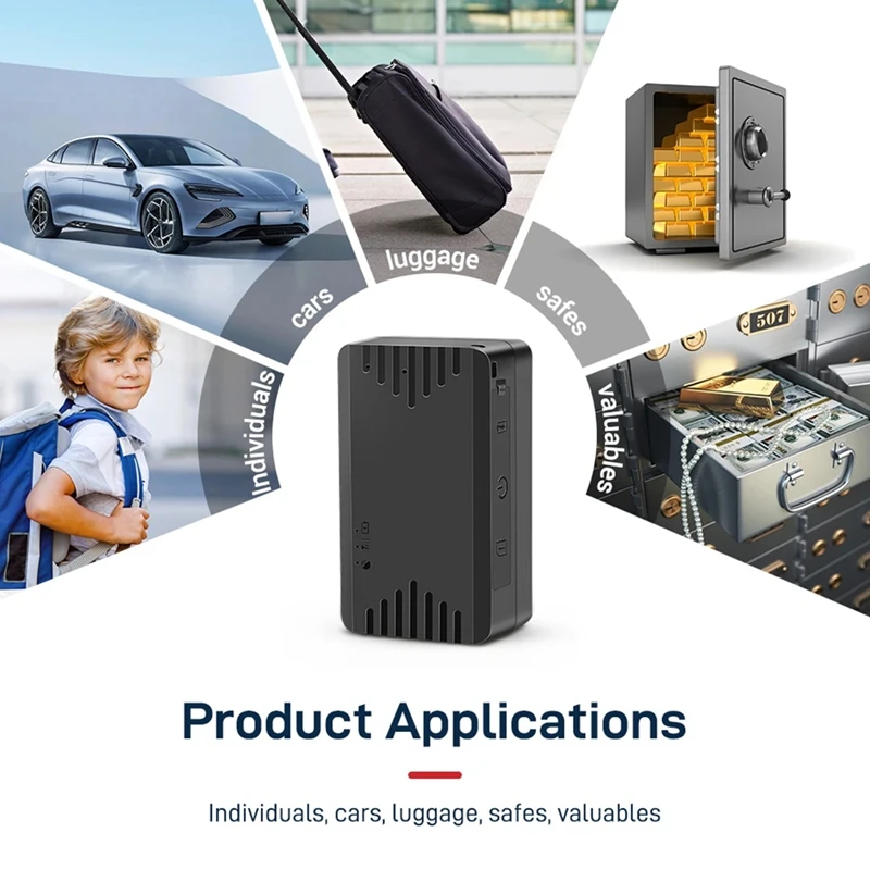 차량용 미니 로케이터 트래커, 4G GPS 트래커, ML100G, 1200Mah, C 타입 음성 모니터, 무료 추적 앱, 내구성 쉬운 설치