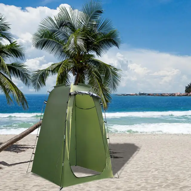 Tenda Da Bagno Pop-Up Portatile TUKAILAI - Protezione UV, Per Spiaggia E Campeggio, 120x120x190 Cm Nero - Foto 7