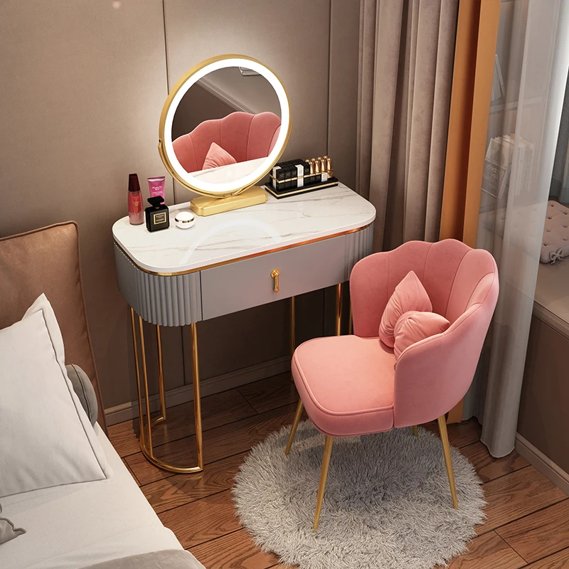 

Small Vanity Table Bedroom Drawer Next Bed Luxury Modern White Living Beauty Mirrored Dressers Home Tocadores Room Furniture