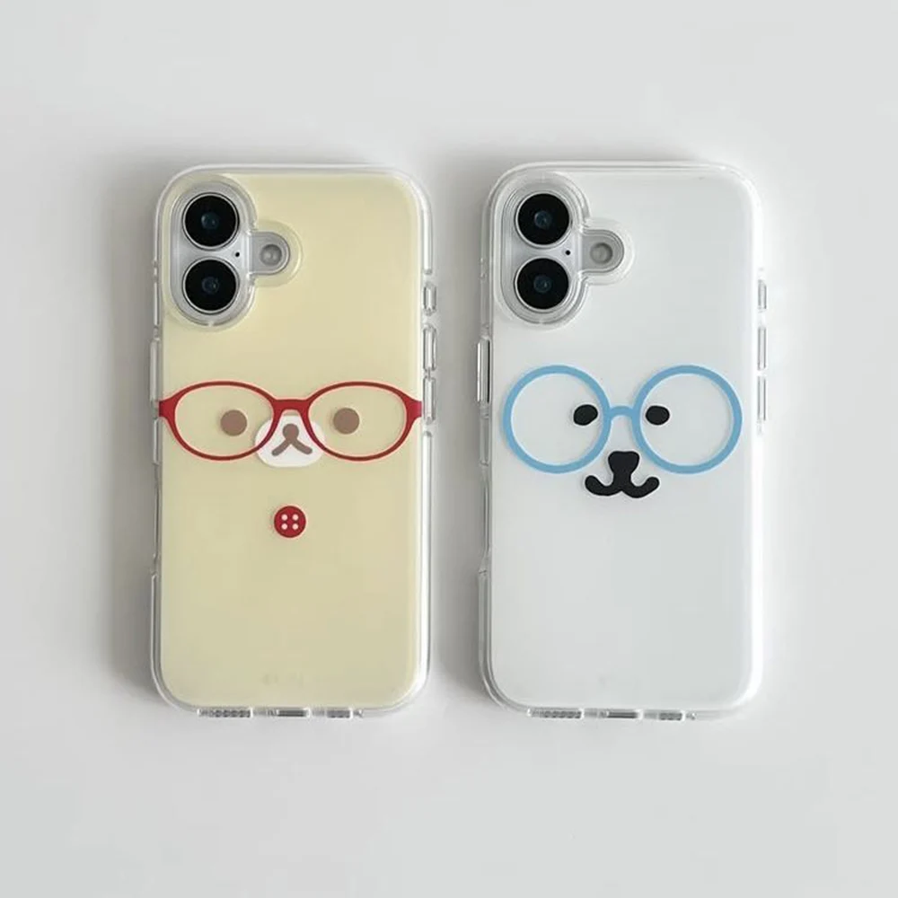 Cute Bear Phone Case for iPhone 17e 17 16e 16 15 14 13 12 11 Pro Max X Xs XR XSMax Air Plus Feather Texture Back Cover 2
