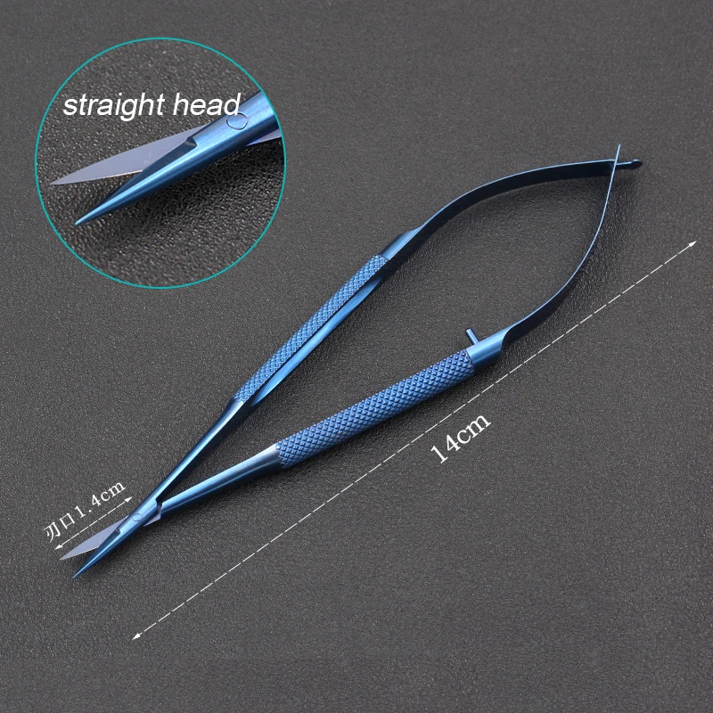 14cm Double Eyelid Scissors Straight Elbow Micro Hand Surgery Scissors Ophthalmic Microscope 2pc/set 2