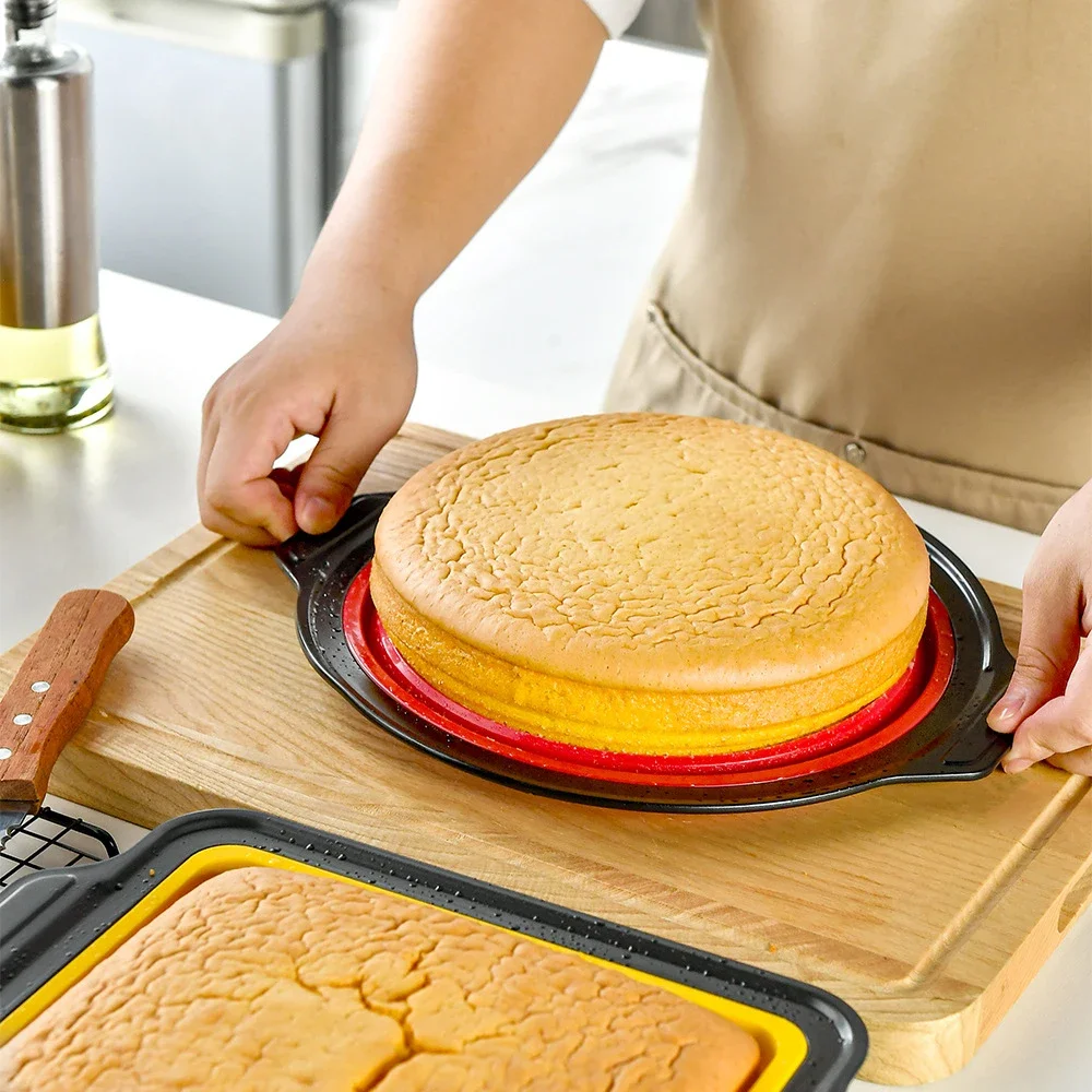 Food Grade Non Stick Folding Silicone Cake Baking Mold Round