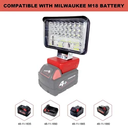 ZK40 Car LED Work Lights Flashlights Electric Torch Spotlight for Milwaukee M18 18V Li-ion Battery High and Low Ceam Control