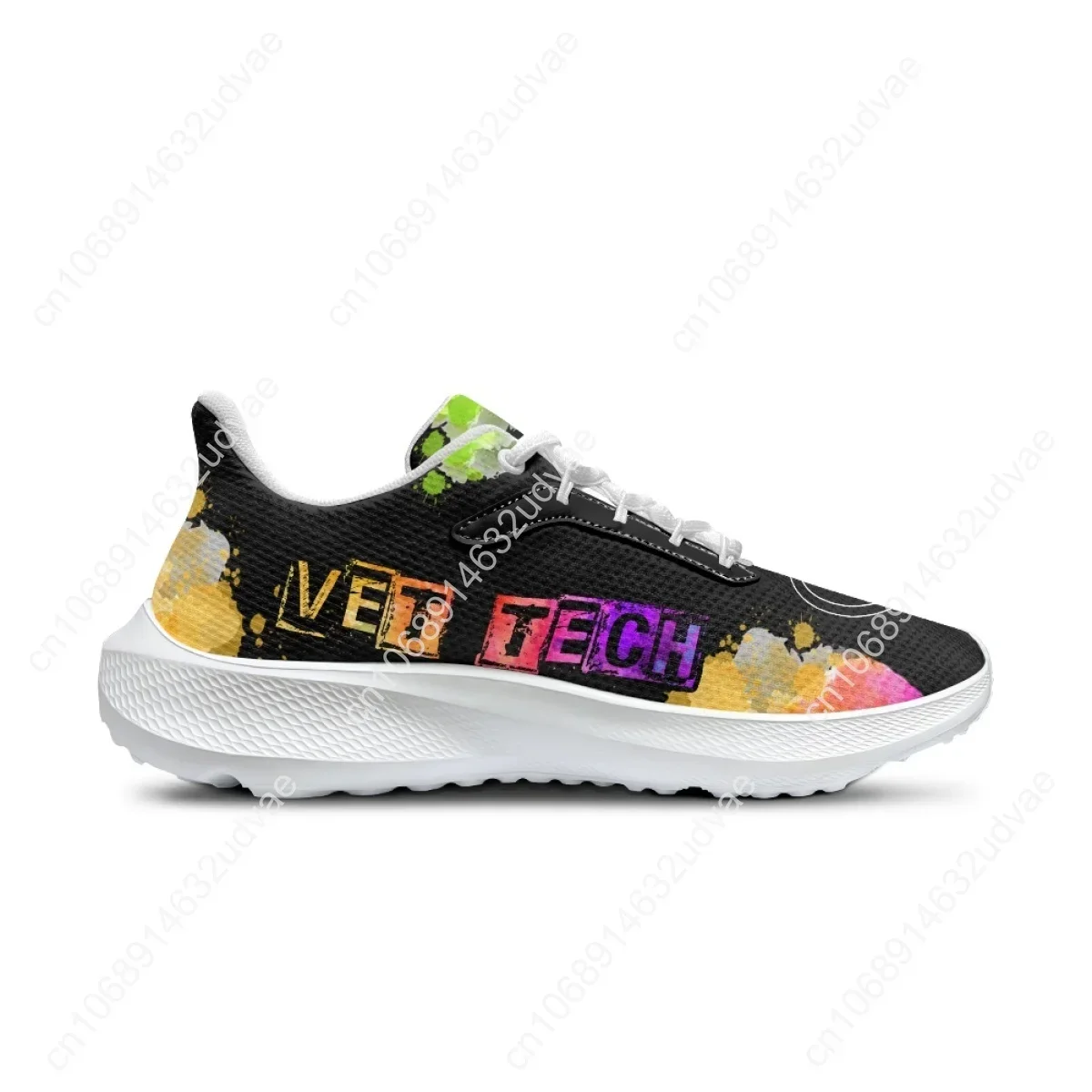 VET Tech Printed Women's Casual Sneakers New Fashion Outdoor Sports Running Shoes For Ladies Lace Up Non-slip Training Shoes