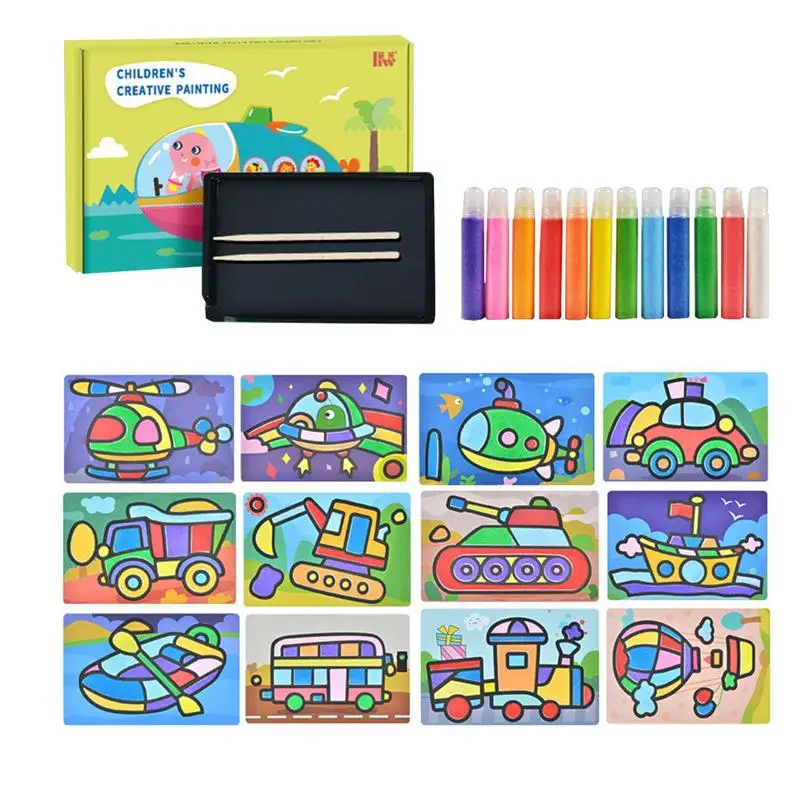 

Детская креативная живопись, Набор для творчества и рисования песком, разноцветная песчаная живопись, ремесла, многофункциональная живопись песком, игрушки для песчаного искусства