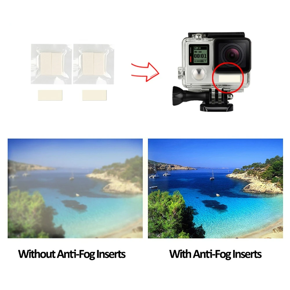 12pcs Anti-Fog Inserts SJCAM/OSMO/YI Action Cameras Accessories for Underwater Dive Cases GoPro Hero 6/5/4/3/2 Owoda Anti Fog Inserts 12 pcs 